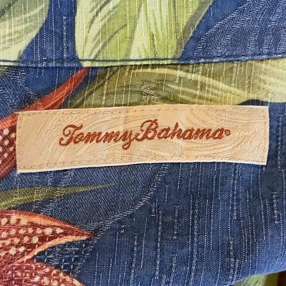 Tommy Bahama Men's Hawaiian Tropical Floral 100% Silk Short Sleeve Camp Shirt - Picture 6 of 11